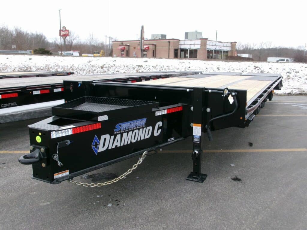 2024 Diamond C PX212 102″x 25′ 25.9k Pintle Ring Hitch Equipment Trailer With MAX Ramps Stock #281617