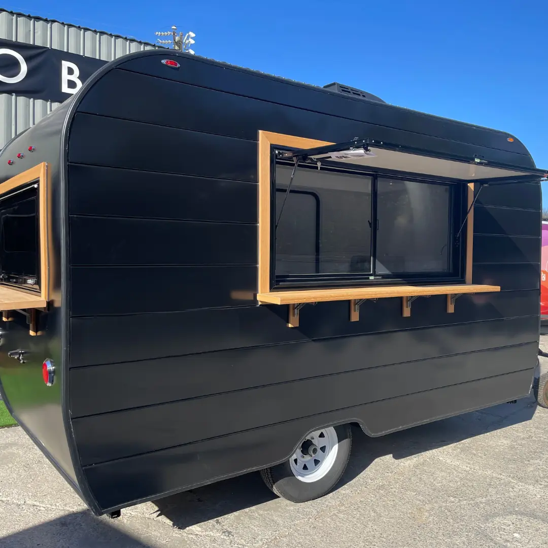 Black Aero Build trailer with white oak trim