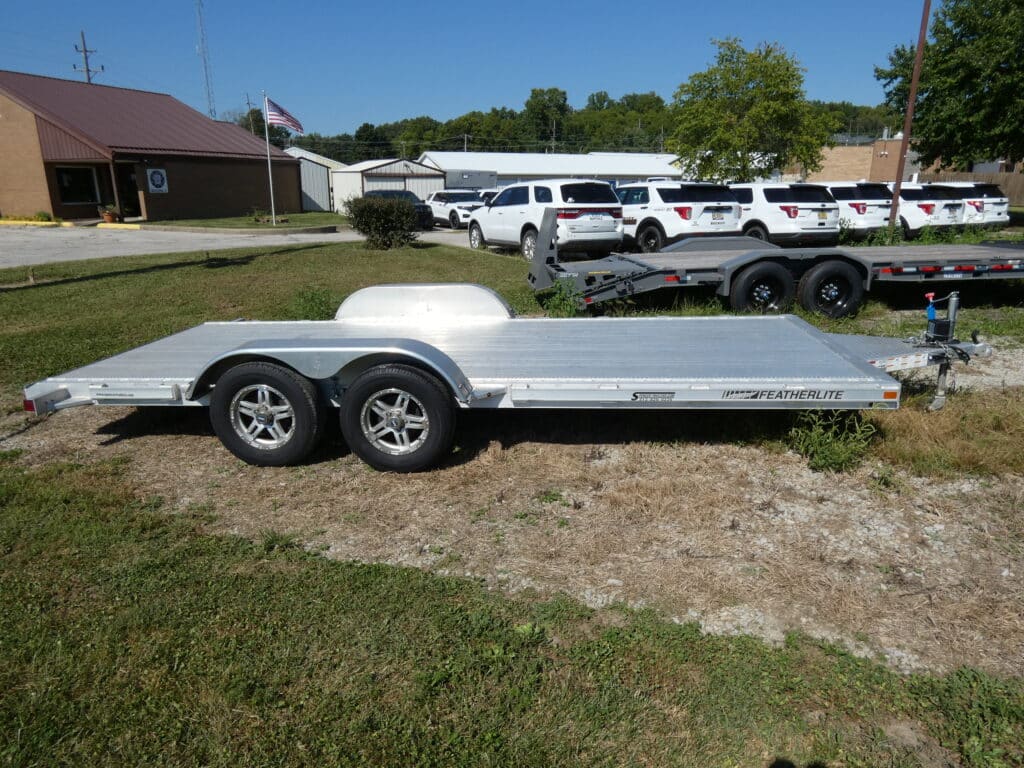 Used 2022 Featherlite 3182 82″x 18′  7k Aluminum Car Hauler Trailer Stock #157392